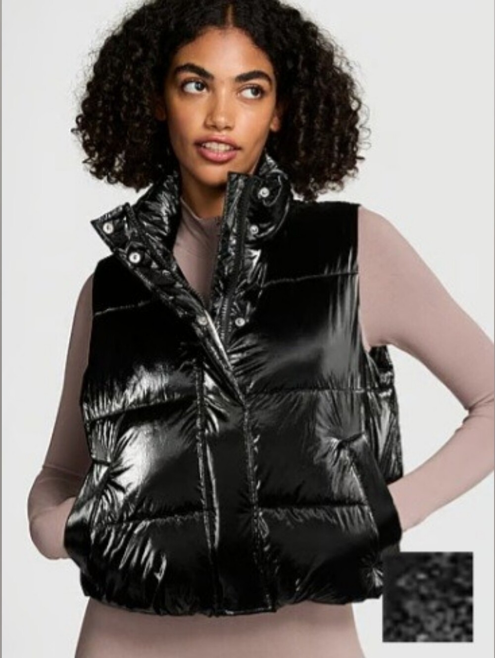 PINK Victoria's High Shine Marshmallon Puffer Vest By PINK